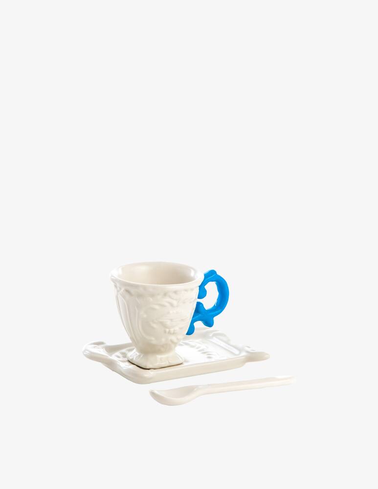 rinascente Seletti Set Da Caffe' "I-Wares" Manico Azzurro - Multicolor