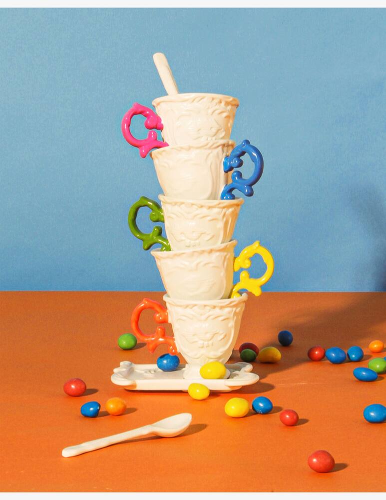 rinascente Seletti Set Da Caffe' "I-Wares" Manico Giallo - Multicolor