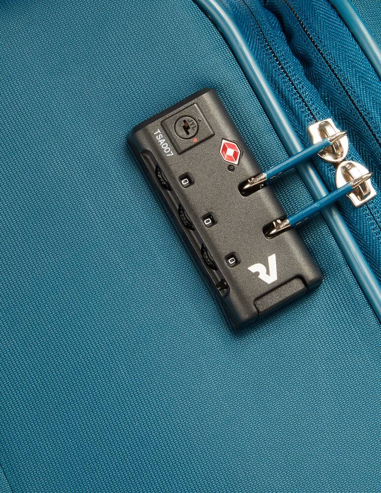 rinascente Roncato Crosslite Large Spinner Exp. Check-in Luggage - Blue