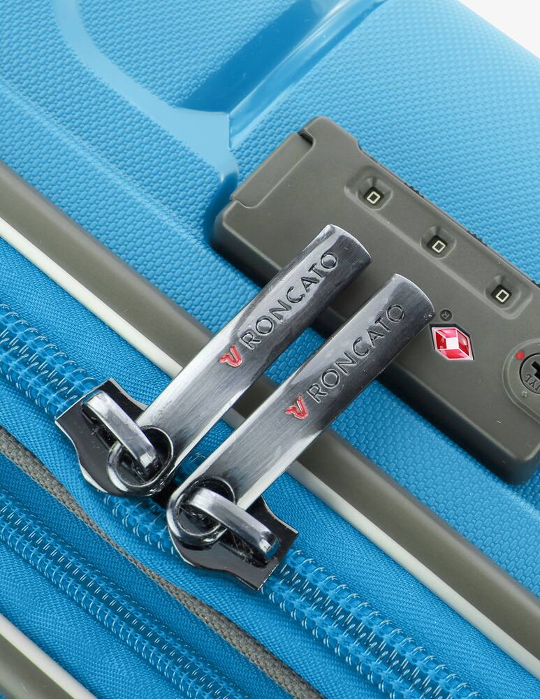 rinascente Roncato Flight Dlx Large Check In Luggage 79 Cm Expandable - Light blue