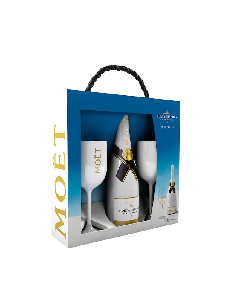 rinascente Moët & Chandon Champagne Demi-sec Ice Impérial + 2 Calici Cofanetto