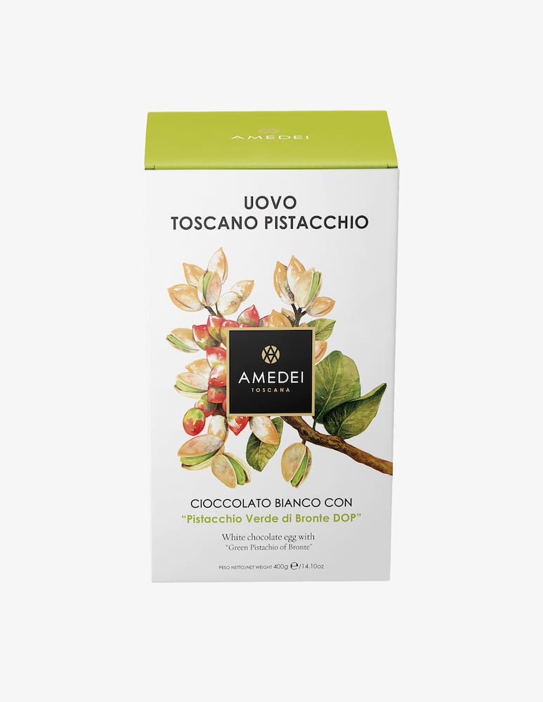 Amedei Toscano white chocolate with pistachios from Bronte DOP Egg 400g - picture 1 Amedei Toscano white chocolate with pistachios from Bronte DOP Egg 400g - picture 1