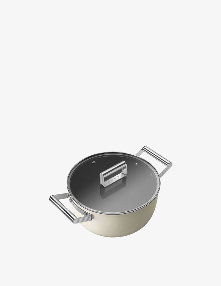 rinascente Smeg Casseruola 5antiaderente - Panna OPACO - D24cm