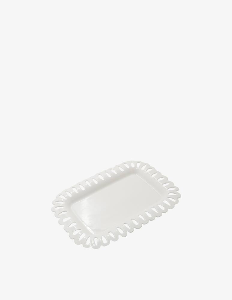 rinascente La Porcellana Bianca Giulietta Carved Rect Tray