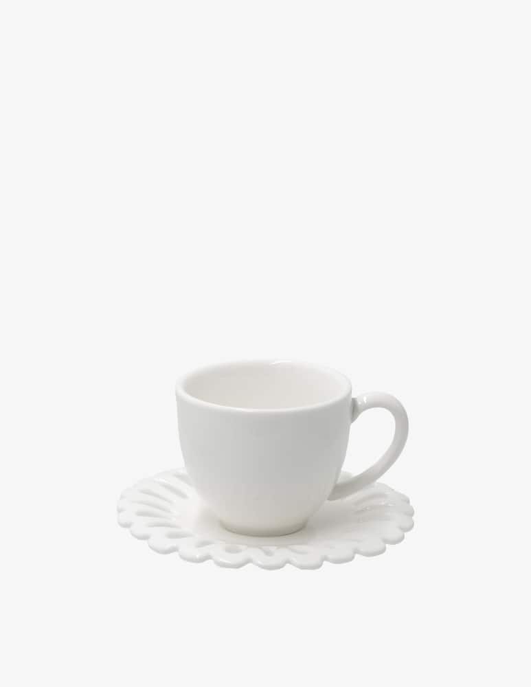 La Porcellana Bianca Giulietta Carved Coffee Cup W/S 100ml - picture 1 La Porcellana Bianca Giulietta Carved Coffee Cup W/S 100ml - picture 1