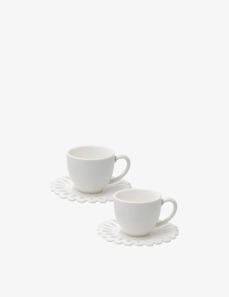 rinascente La Porcellana Bianca Giulietta Tazza Caffe con Piattino 100ml