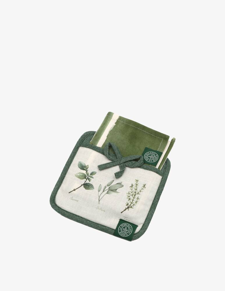 rinascente La Porcellana Bianca Coltivia Pot Holder + dishcloth set