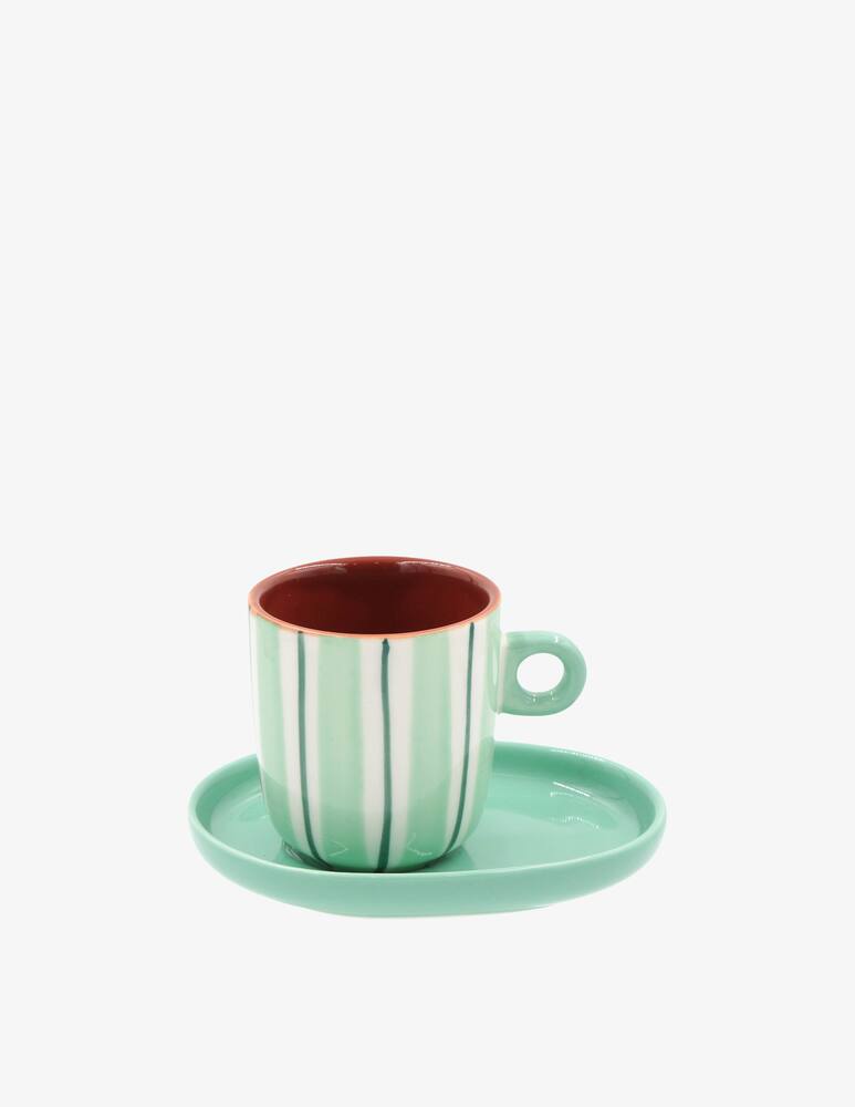 rinascente Rose&Tulipani Attimi Set 6 Coffee Cups w/s Stripes