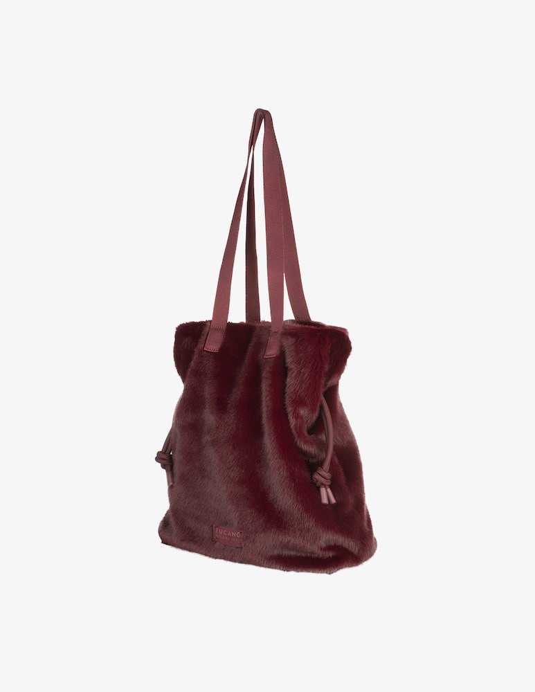 rinascente Tucano Nina fur shopper Large Bordeaux