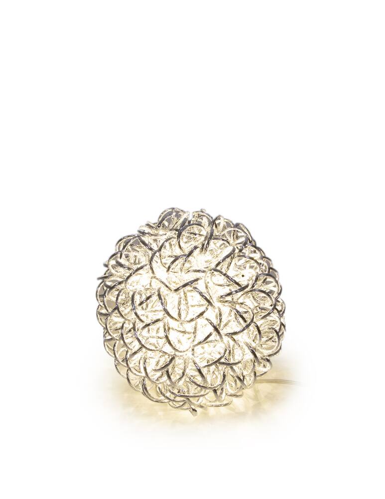 rinascente Lotti Sphere Ã˜30Cm, 3D Ats Silver Aluminium, 60 Warm White Superbright Leds - Yellow