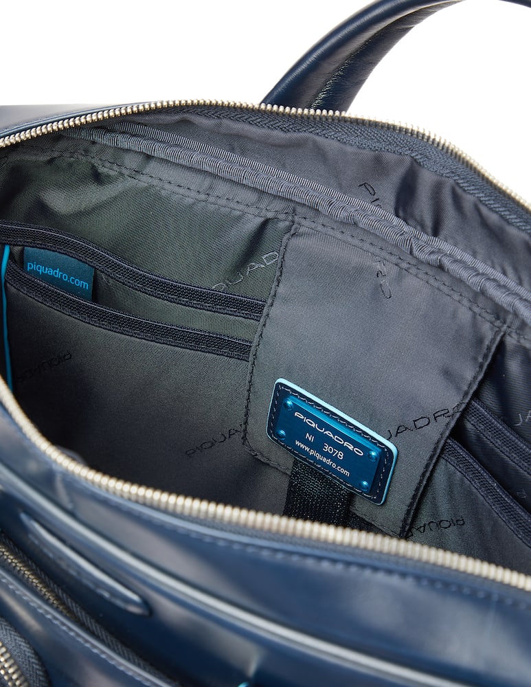 rinascente Piquadro Portfolio computer briefcase with tablet compartment - blue