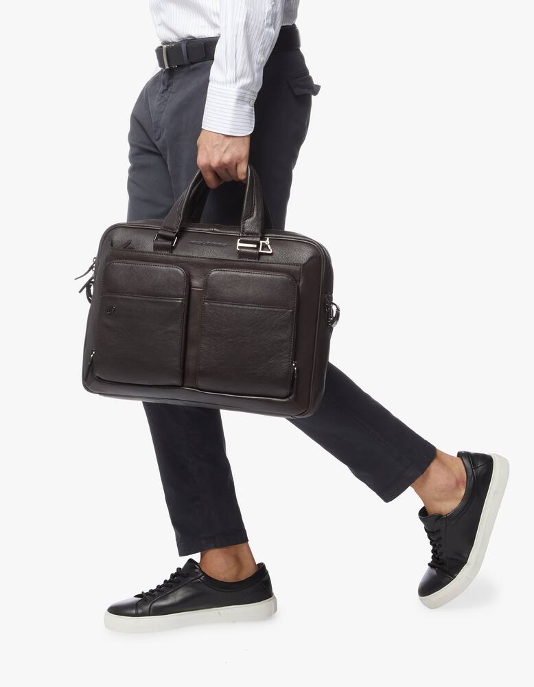 rinascente Piquadro Borsa sottile porta computer e porta tablet - marrone