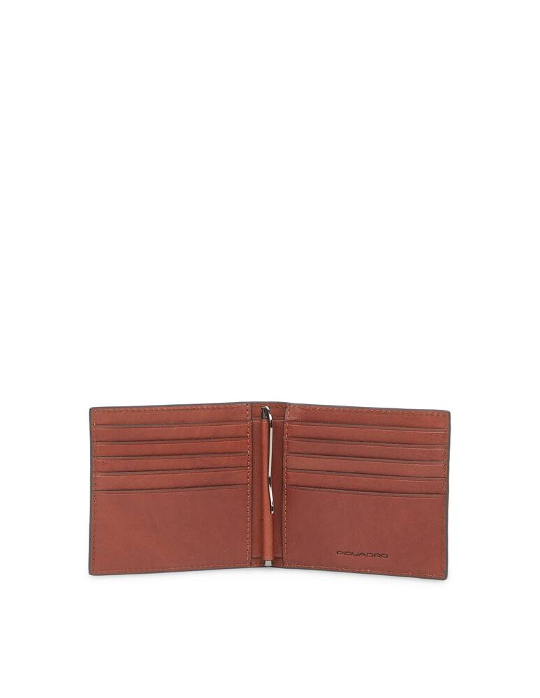 rinascente Piquadro Portafoglio uomo verticale con ferma banconote e RFID - Marrone