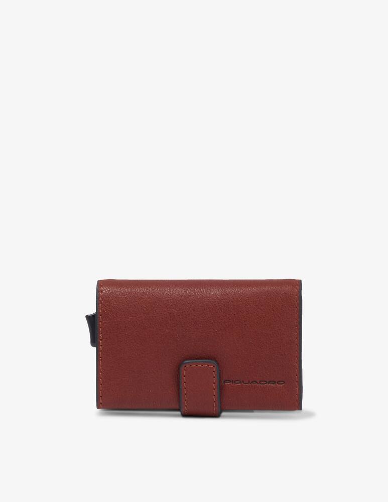 Piquadro Porta carte di credito in pelle e metallo singolo - immagine 1 Piquadro Porta carte di credito in pelle e metallo singolo - immagine 1