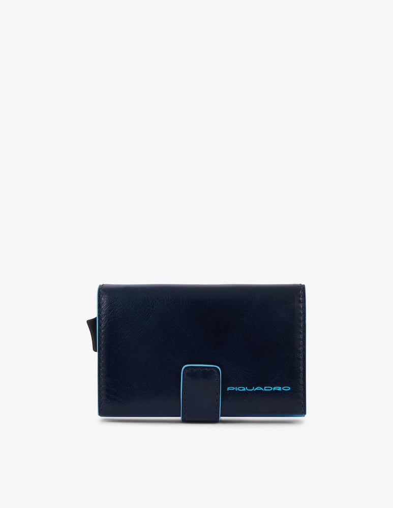 rinascente Piquadro Single metal and leather credit card holder