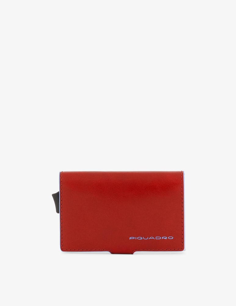 Piquadro Metal and leather single credit card holder - picture 1 Piquadro Metal and leather single credit card holder - picture 1