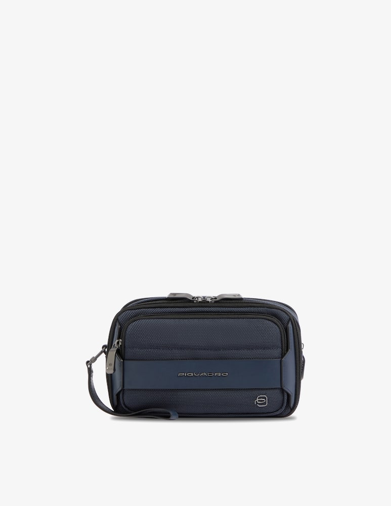 Piquadro Pochette Con Manico Removibile In Pelle E Tessuto - immagine 1 Piquadro Pochette Con Manico Removibile In Pelle E Tessuto - immagine 1