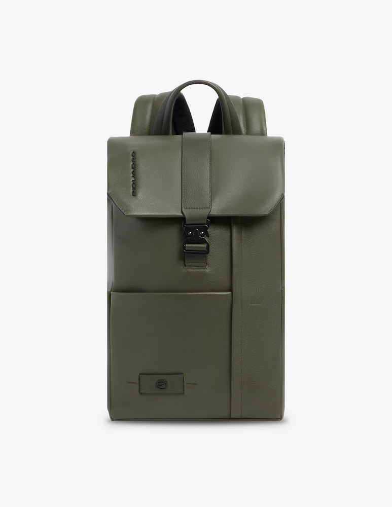 Piquadro Zaino Porta Pc 14'' In Pelle Con Patta - immagine 1