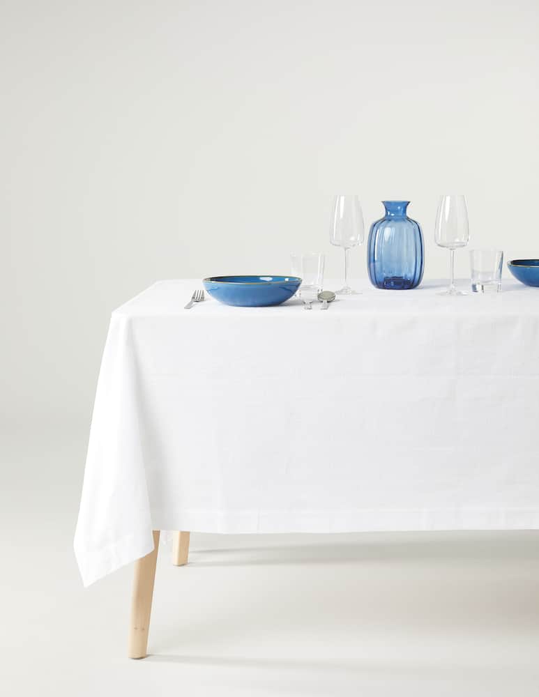 rinascente Somma Etimo tovaglia 8 persone tessuto jacquard 160x220 - bianco