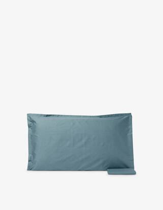 Caleffi 79417 Federe Flanella In Cotone 100%, Tinta Unita Azzurro, Coppia Per Letto Standard