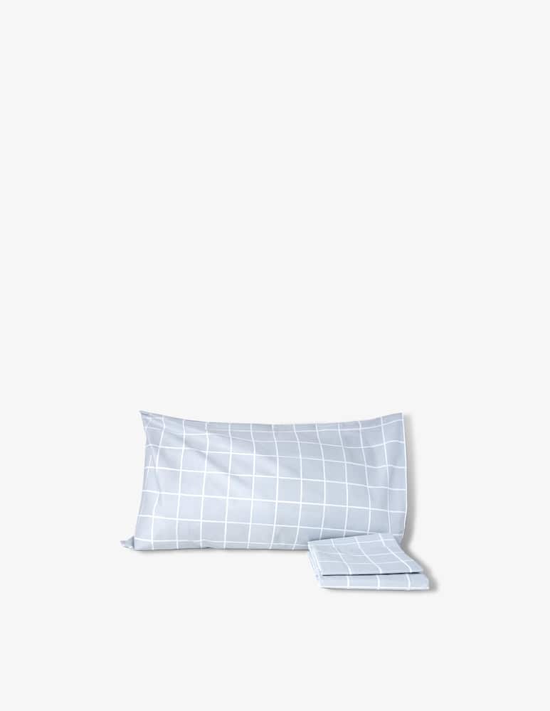 rinascente Somma Checked  Fitted Sheet Set