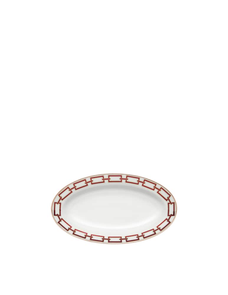 Ginori 1735 Pickle Dish Catene Scarlatto - picture 1 Ginori 1735 Pickle Dish Catene Scarlatto - picture 1