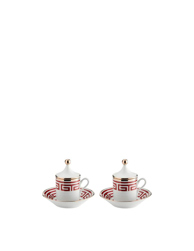 Ginori 1735 Set Caffè Per Due Labirinto Scarlatto - immagine 1 Ginori 1735 Set Caffè Per Due Labirinto Scarlatto - immagine 1