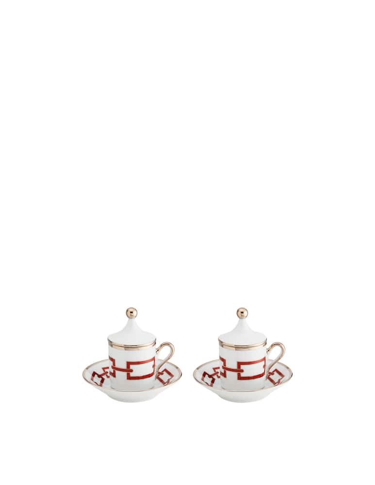 Ginori 1735 Set Caffè Per Due Catene Scarlatto - immagine 1 Ginori 1735 Set Caffè Per Due Catene Scarlatto - immagine 1