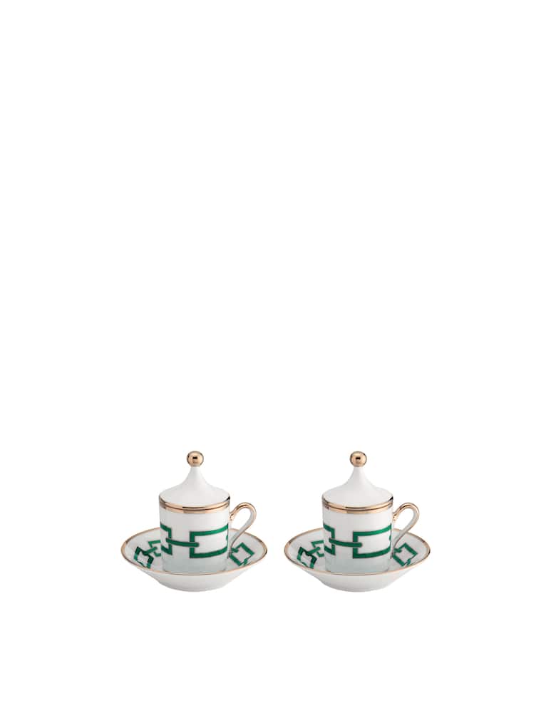 Ginori 1735 Set Caffè Per Due Catene Smeraldo - immagine 1 Ginori 1735 Set Caffè Per Due Catene Smeraldo - immagine 1