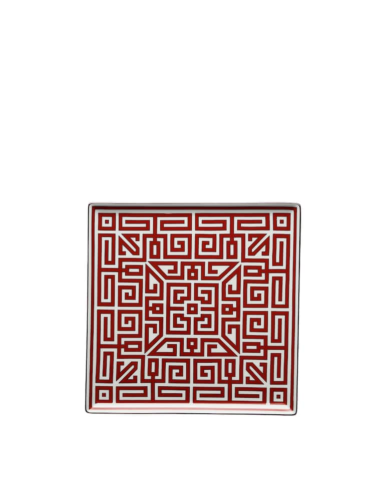 Ginori 1735 Vide Poche Squared Plate Labirinto Scarlatto - picture 1 Ginori 1735 Vide Poche Squared Plate Labirinto Scarlatto - picture 1