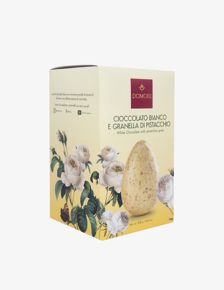 rinascente Domori Uovo Cioccolato bianco e granella di pistacchio 200g