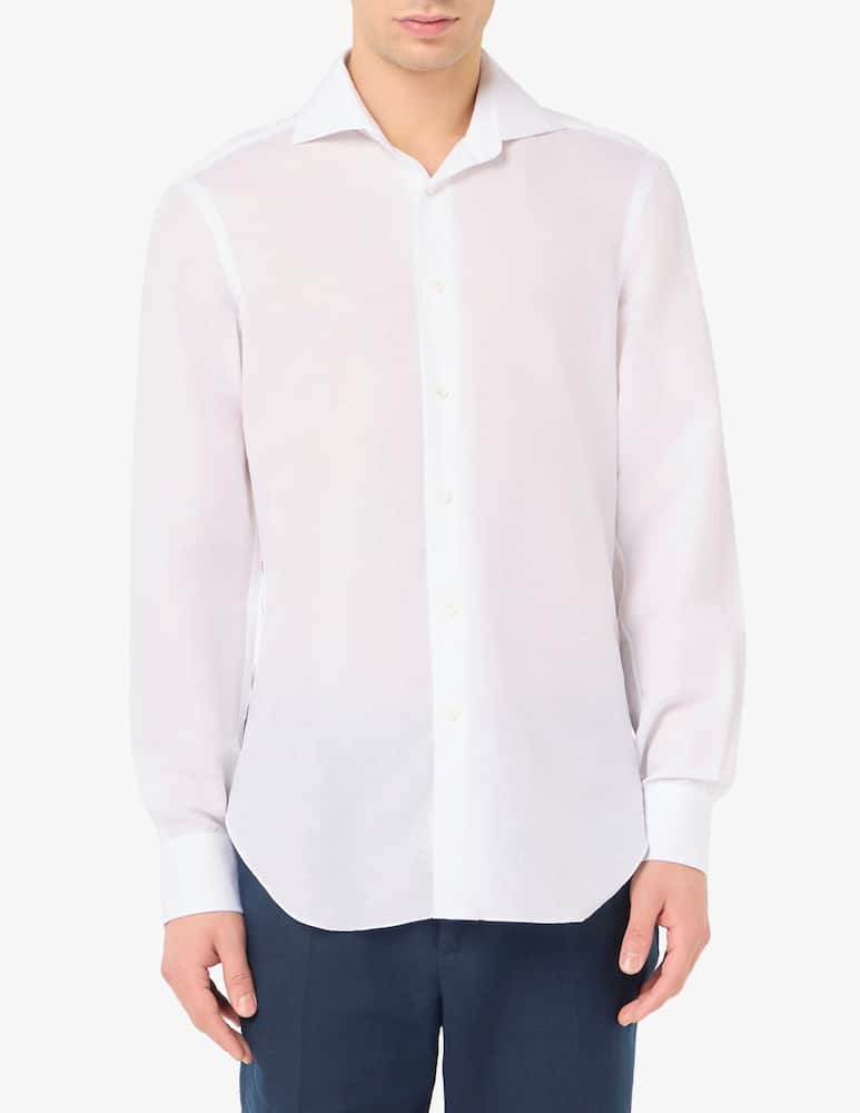 rinascente Barba Napoli Linen fil-a-fil shirt