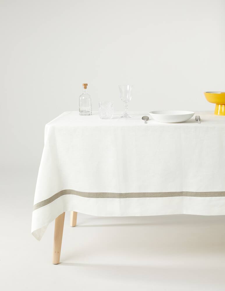 rinascente Biancoperla Cortina tovaglia 140x360 cm puro lino - Bianco