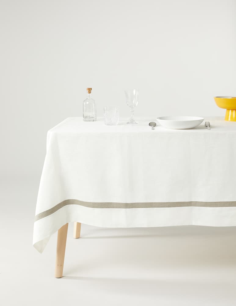 rinascente Biancoperla Cortina tovaglia 180x180 cm puro lino - Bianco