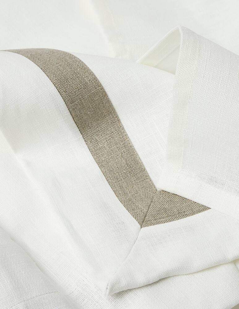 rinascente Biancoperla Set 2 tovagliette americane + 2 tovaglioli puro lino 45x38 - Bianco