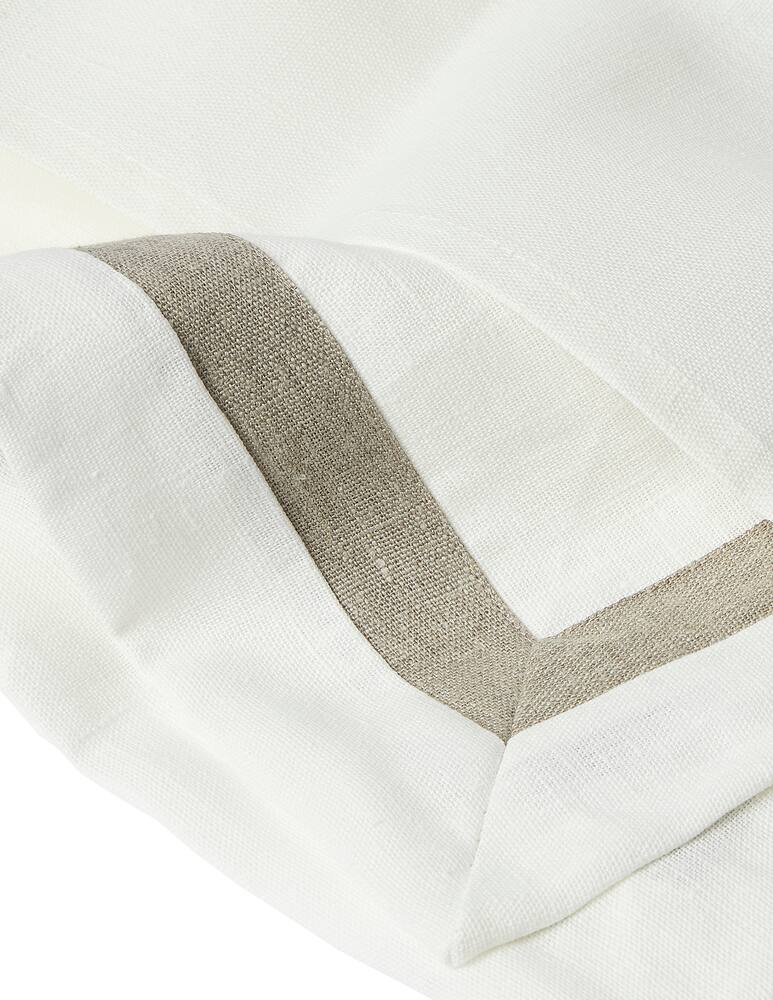 rinascente Biancoperla Cortina set 1 runner + 2 napkins linen 50x150 - White