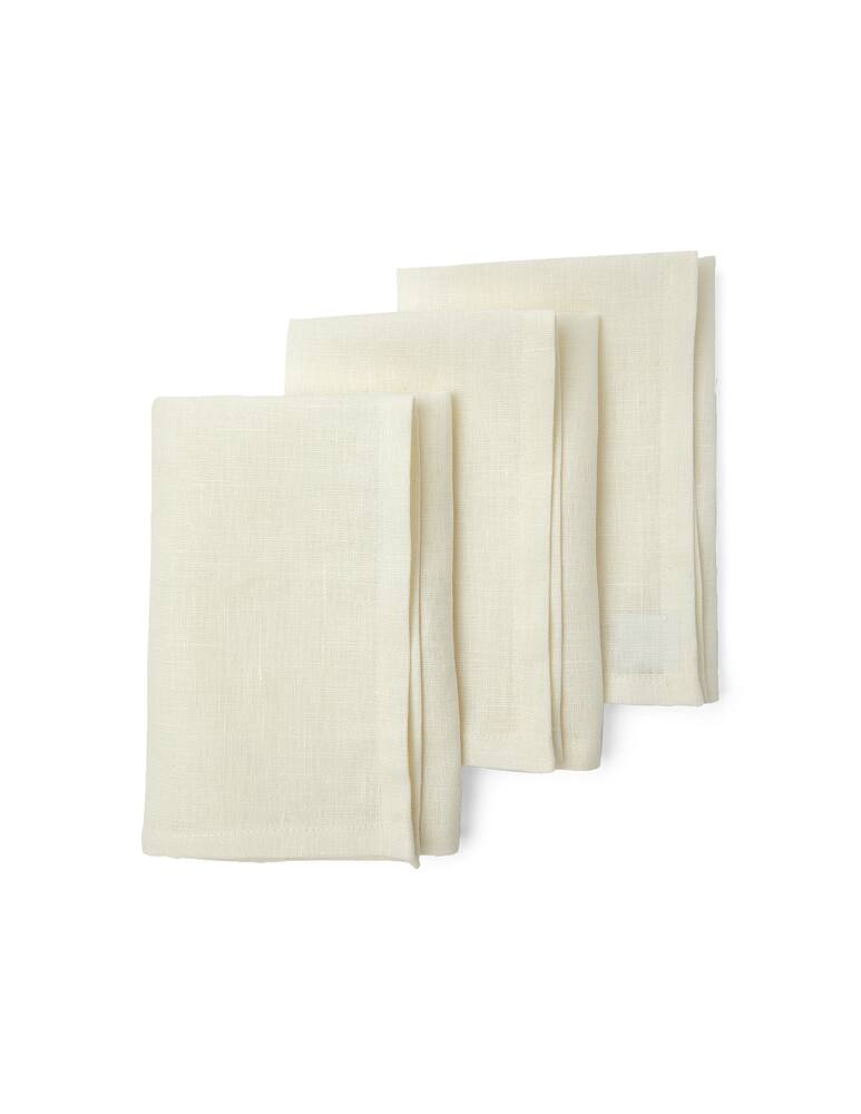 rinascente Biancoperla Cortina set 3 napkins linen 45x45 - White