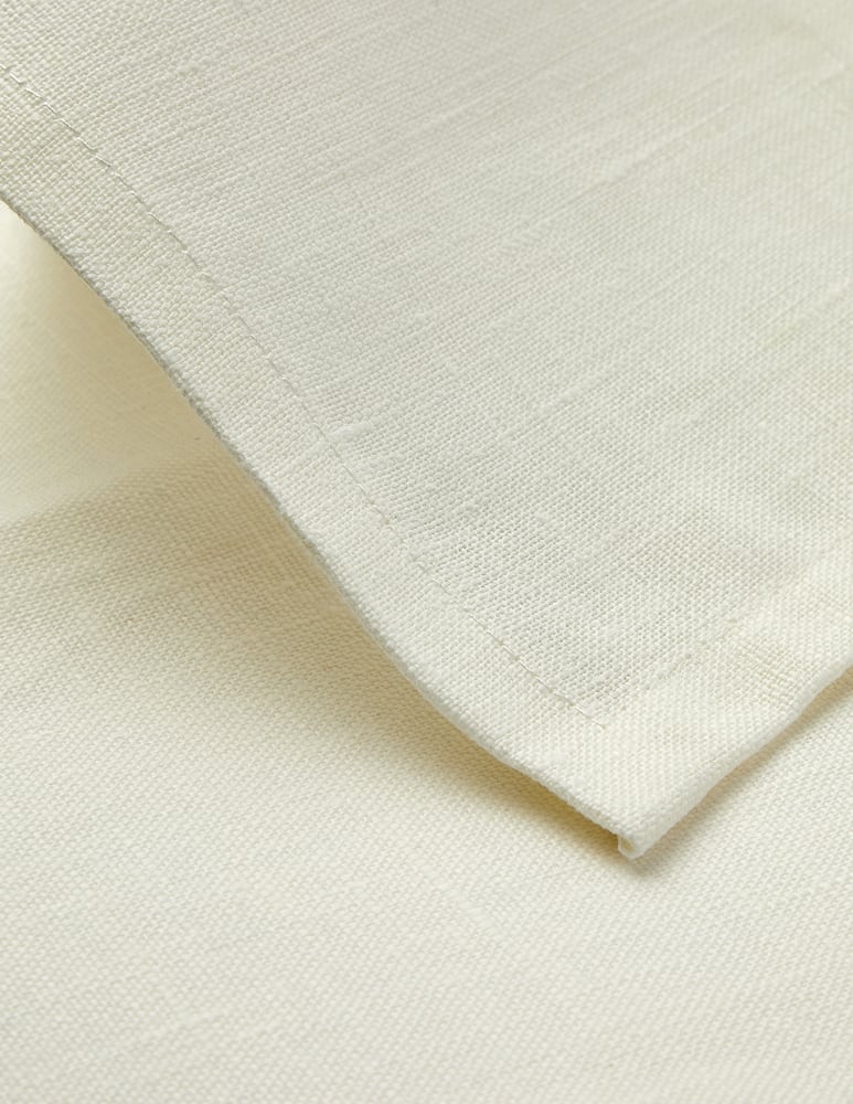 rinascente Biancoperla Cortina set 3 napkins linen 45x45 - White