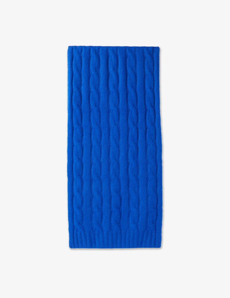 rinascente Pure Cashmere Scarf with braid - Blue