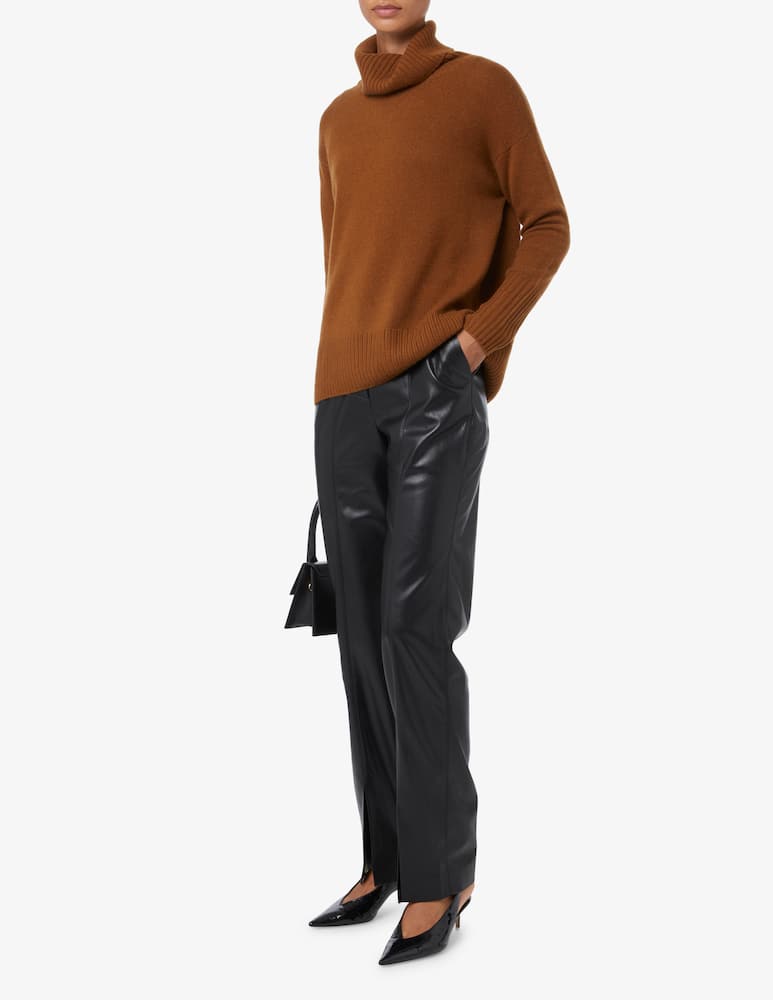 Pure Cashmere Maglione collo ampio a costa - Marrone - immagine 2 Pure Cashmere Maglione collo ampio a costa - Marrone - immagine 2