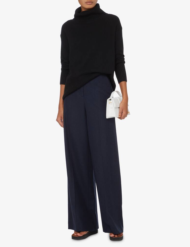 rinascente Pure Cashmere Wide neck ribbed sweater - Black