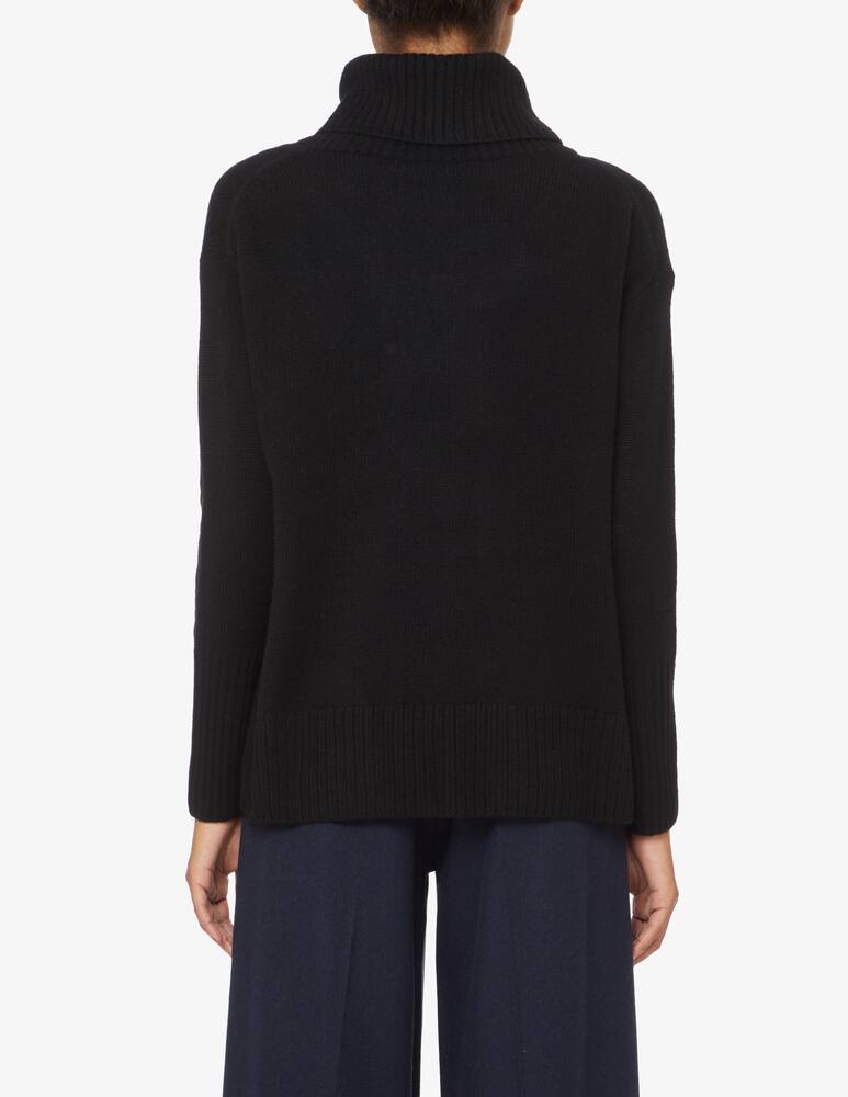 rinascente Pure Cashmere Wide neck ribbed sweater - Black