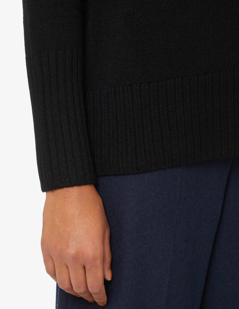 rinascente Pure Cashmere Wide neck ribbed sweater - Black