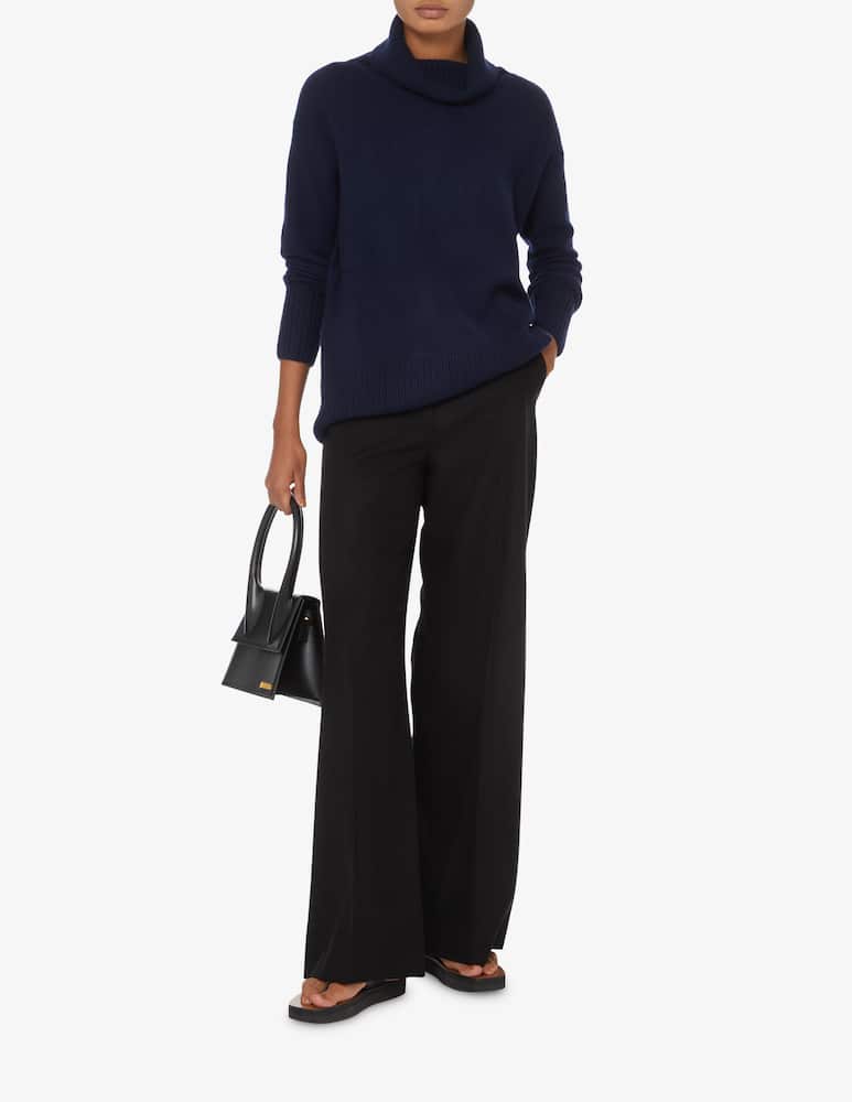 Pure Cashmere Maglione collo ampio a costa - Blu - immagine 2 Pure Cashmere Maglione collo ampio a costa - Blu - immagine 2