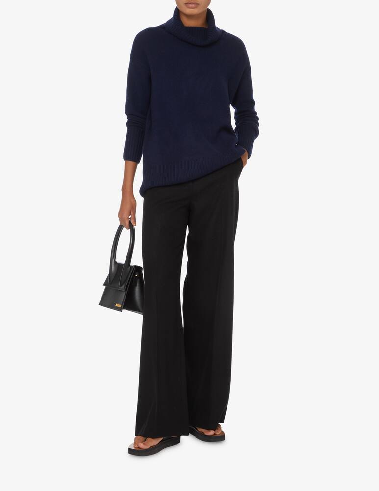 rinascente Pure Cashmere Maglione collo ampio a costa - Blu