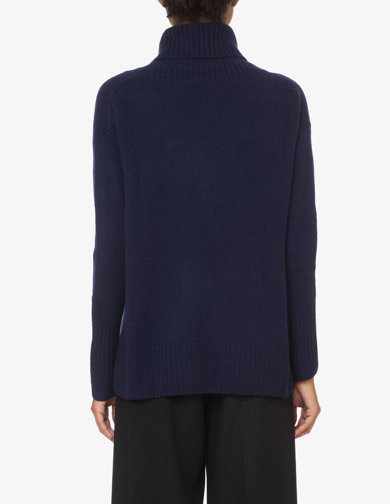 Pure Cashmere Maglione collo ampio a costa - Blu - immagine 3 Pure Cashmere Maglione collo ampio a costa - Blu - immagine 3