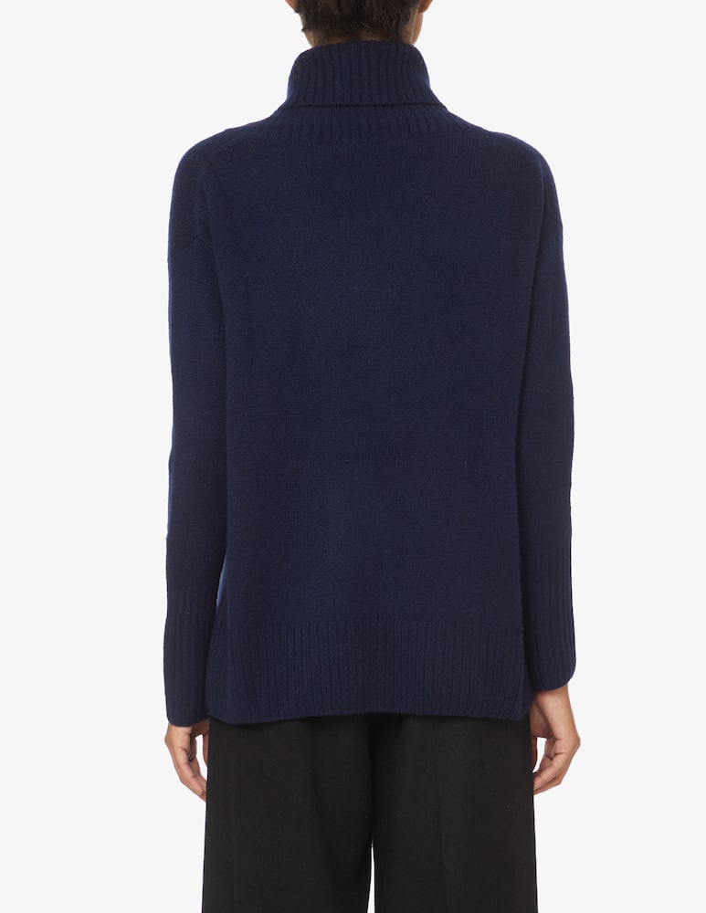 rinascente Pure Cashmere Maglione collo ampio a costa - Blu