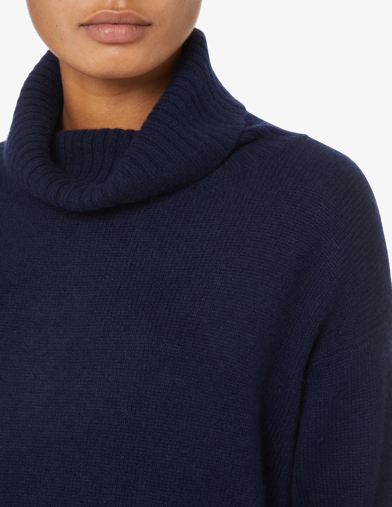Pure Cashmere Maglione collo ampio a costa - Blu - immagine 4 Pure Cashmere Maglione collo ampio a costa - Blu - immagine 4