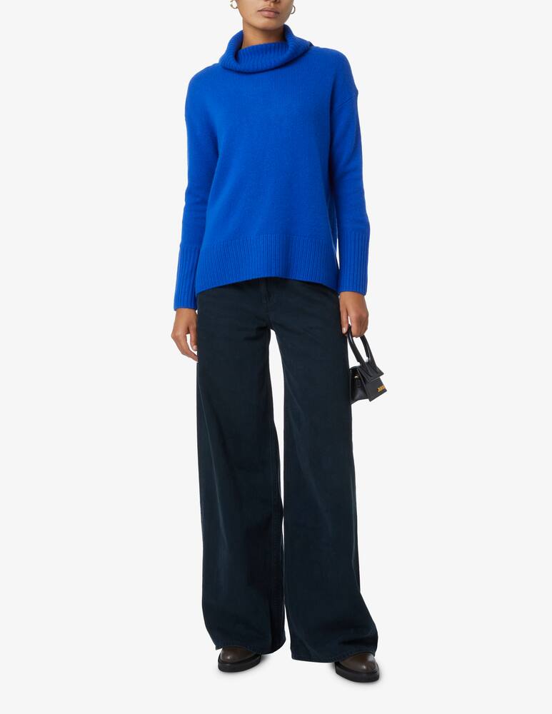 rinascente Pure Cashmere Wide neck ribbed sweater - Blue