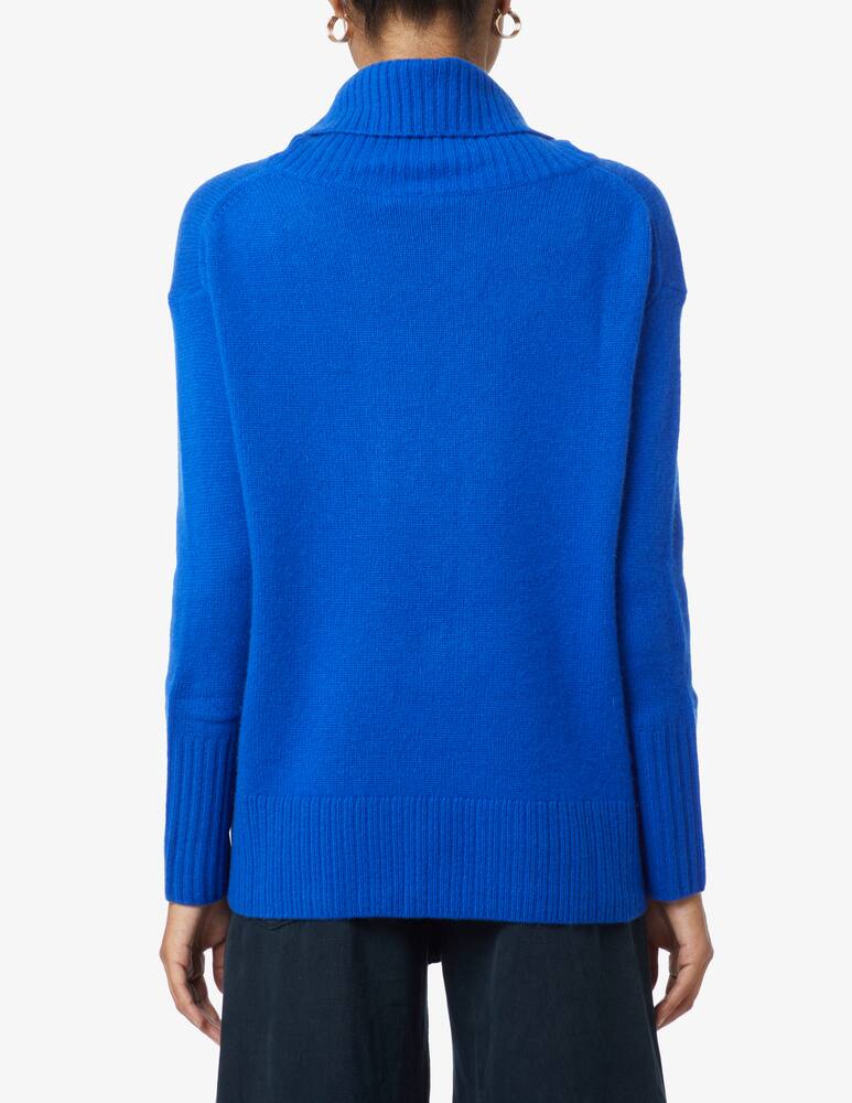 rinascente Pure Cashmere Wide neck ribbed sweater - Blue